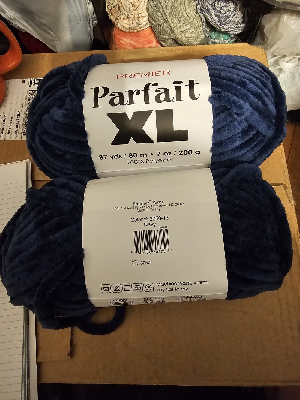 Premier Parfait XL Velvet Yarn - Navy Blue Plush Chenille